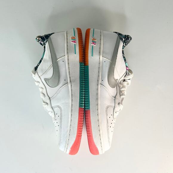 Nike Air Force 1 GS Sneakers White Multicolor 596728-100 Big Kids Youth 5.5 - Picture 7 of 14